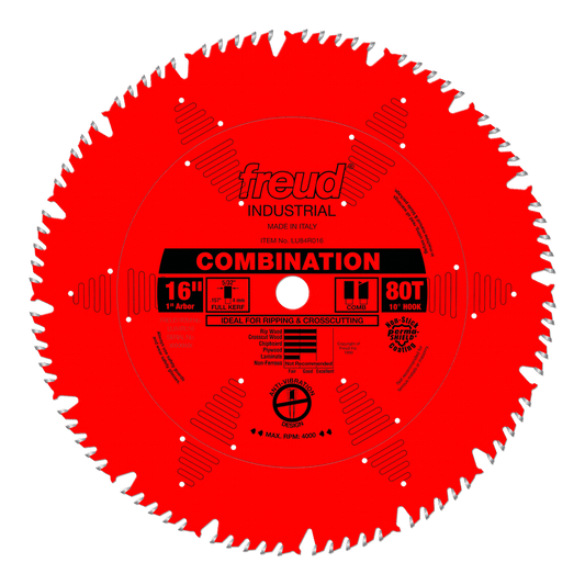 Freud 16 in. D X 1 in. Combination TiCo Hi-Density Carbide Combination Saw Blade 80 teeth 1 pk