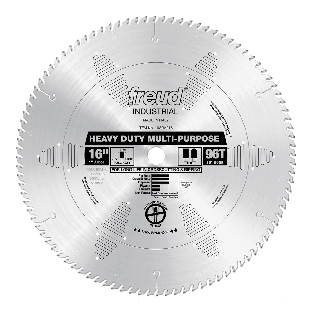 Freud 16 in. D X 1 in. HD Multi-Purpose TiCo Hi-Density Carbide Circular Saw Blade 96 teeth 1 pk