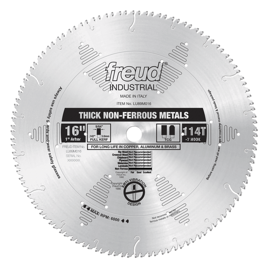 Freud 16 in. D X 1 in. Thick Aluminum TiCo Hi-Density Carbide Circular Saw Blade 114 teeth 1 pk