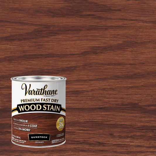 Varathane Semi-Transparent Gunstock Oil-Based Urethane Modified Alkyd Fast Dry Wood Stain 1 qt
