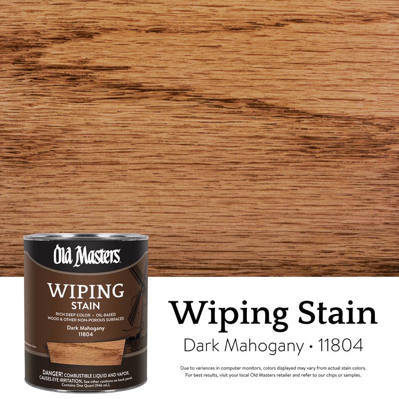 Old Masters Semi-Transparent Dark Mahogany Oil-Based Wiping Stain 1 qt