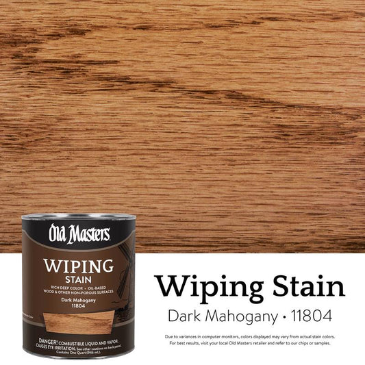 Old Masters Semi-Transparent Dark Mahogany Oil-Based Wiping Stain 1 qt