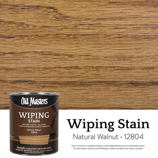Old Masters Semi-Transparent Natural Walnut Oil-Based Wiping Stain 1 qt