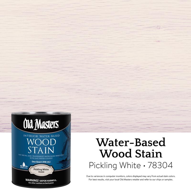 Old Masters Semi-Transparent Pickling White Water-Based Latex Wood Stain 1 qt