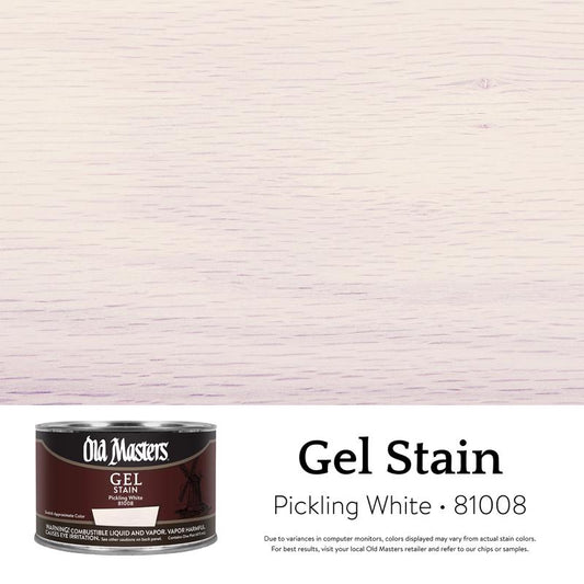Old Masters Semi-Transparent Pickling White Oil-Based Alkyd Gel Stain 1 pt