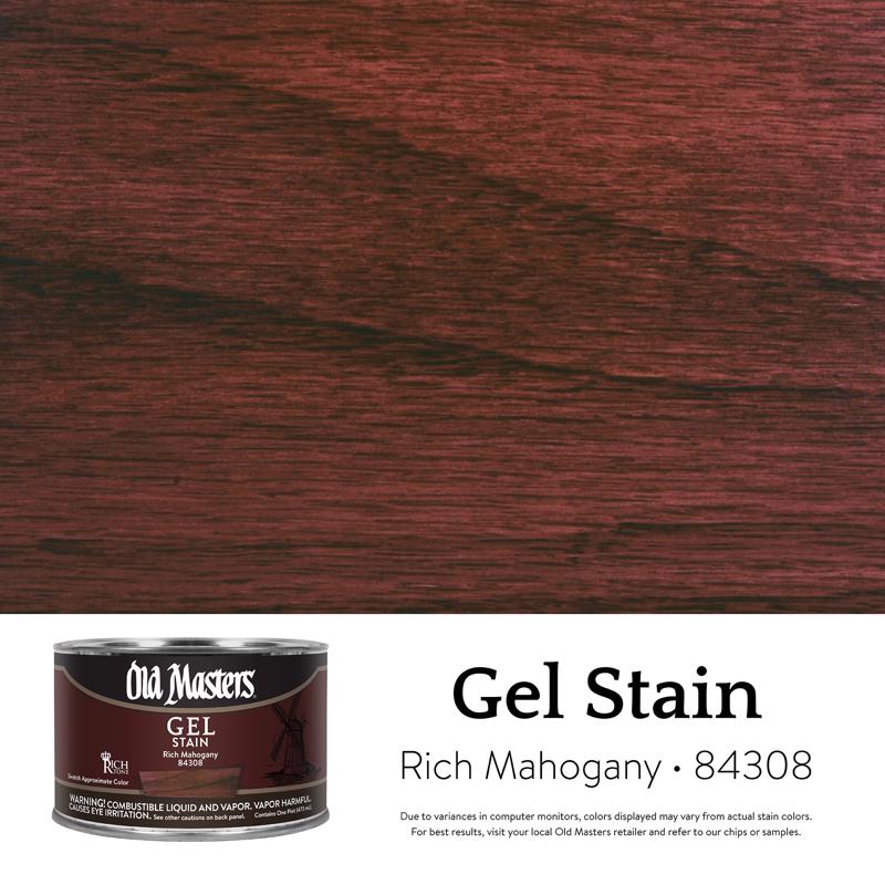 Old Masters Semi-Transparent Rich Mahogany Oil-Based Alkyd Gel Stain 1 pt