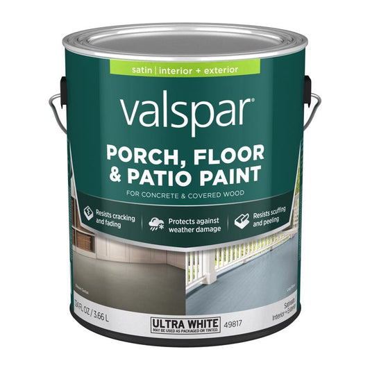 Valspar Satin Ultra White Porch and Floor Paint+Primer 1 gal