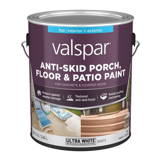 Valspar Anti-Skid Flat Ultra White Floor & Porch Paint 1 gal