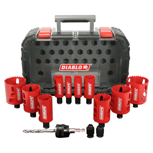 Diablo Snap-Lock Plus Bi-Metal Diablo Mandrel 2-3/8 in. L Hole Saw Kit Arbor Included