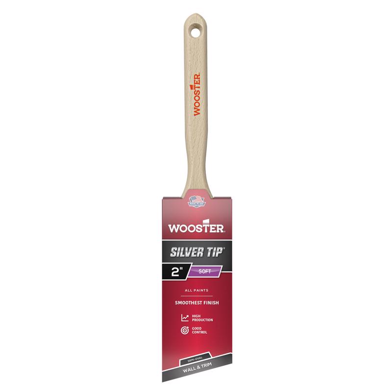 Wooster Silver Tip 2 in. Soft Semi-Oval Angle Paint Brush