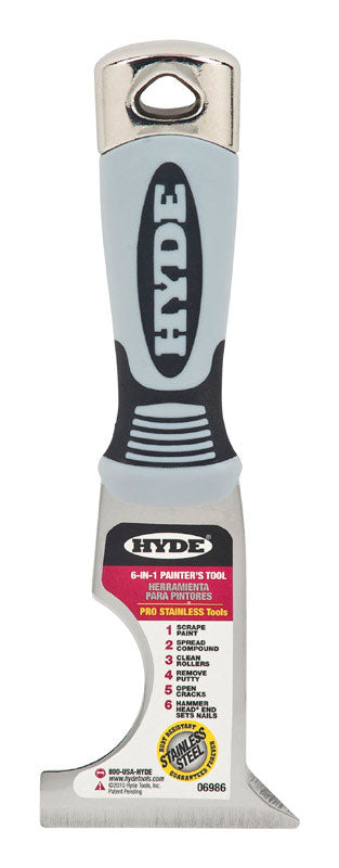 Hyde 2-1/2 in. W Stainless Steel 6-in-1 Painter's Tool