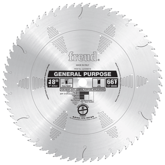 Freud 18 in. D X 1 in. General Purpose TiCo Hi-Density Carbide Circular Saw Blade 66 teeth 1 pk
