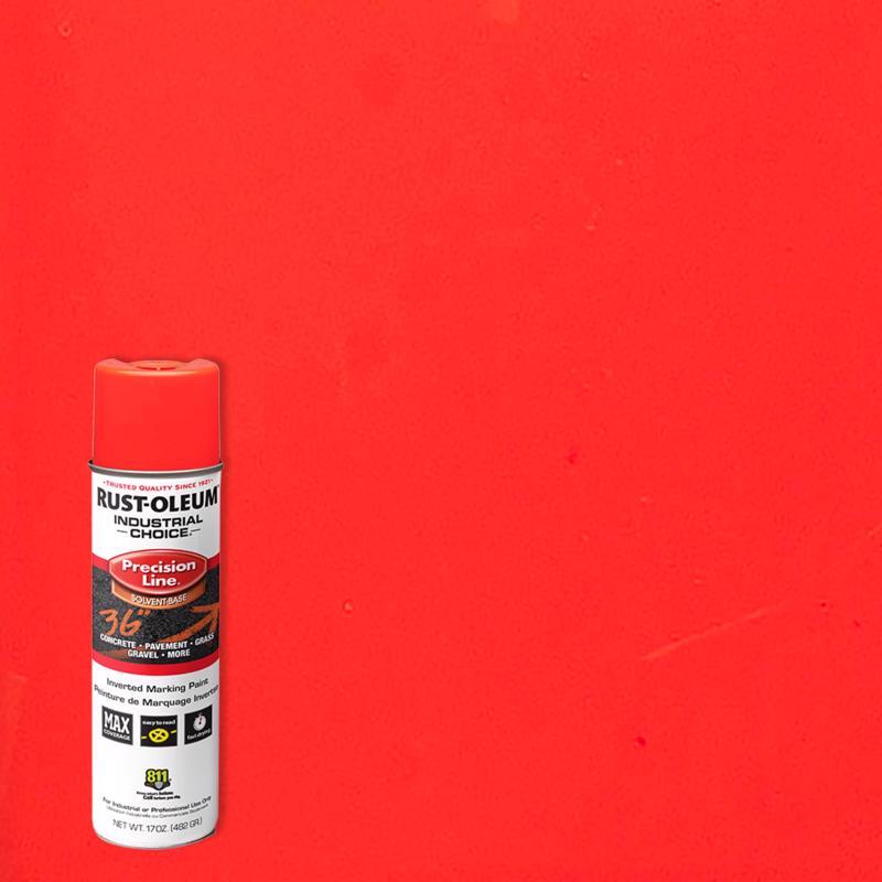 Rust-Oleum Industrial Choice Gloss Fluorescent Red-Orange Inverted Marking Paint 17 oz