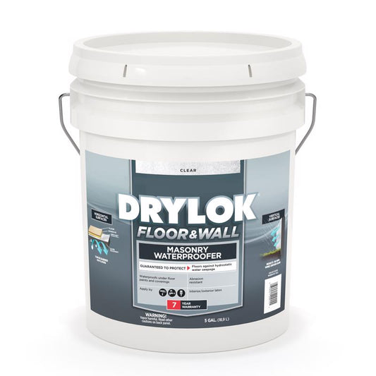 Drylok Floor and Wall High-Gloss Clear Water-Based Latex Masonry Waterproof Sealer 5 gal