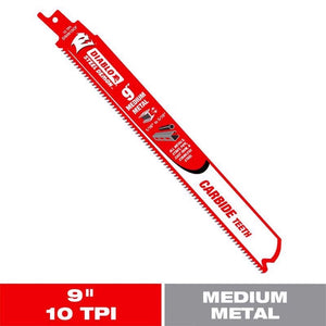 Diablo Steel Demon 9 in. Carbide Medium Metal Reciprocating Saw Blade 10 TPI DS0910CF 1 pk, Pack of 5