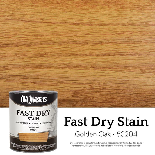 Old Masters Professional Semi-Transparent Satin Golden Oak Oil-Based Alkyd Fast Dry Wood Stain 1 qt