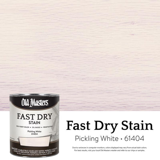 Old Masters Semi-Transparent Pickling White Oil-Based Alkyd Fast Dry Wood Stain 1 qt