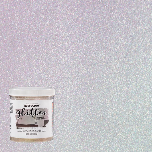 Rust-Oleum Specialty Satin Iridescent Clear Water-Based Glitter Interior Wall Paint Interior 28 oz