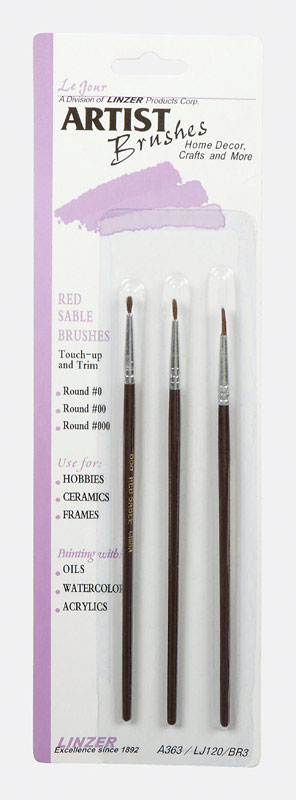 Linzer No. 000/00/0 Assorted Artist Paint Brush Set