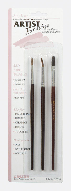 Linzer 1-1/4 in. Assorted Artist Paint Brush Set