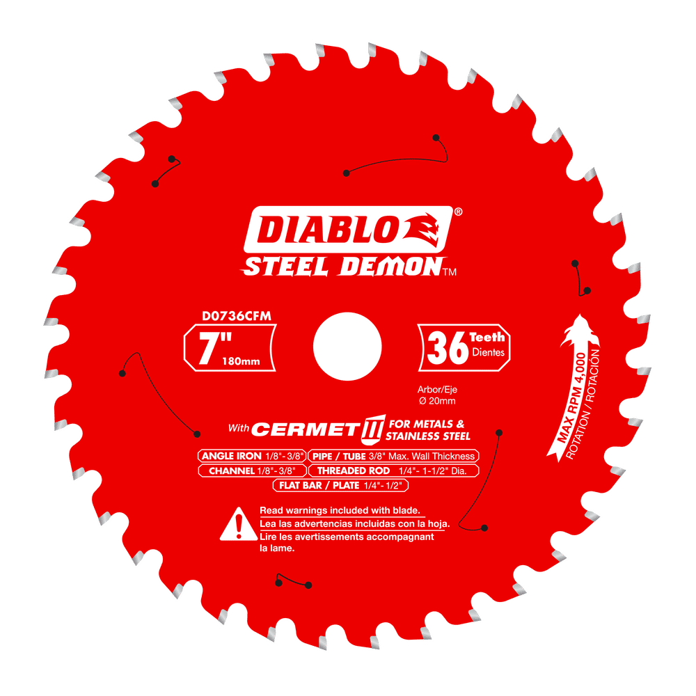 Diablo Steel Demon 7-1/4 in. D X 20 in. Cermet Metal Saw Blade 36 teeth 1 pk