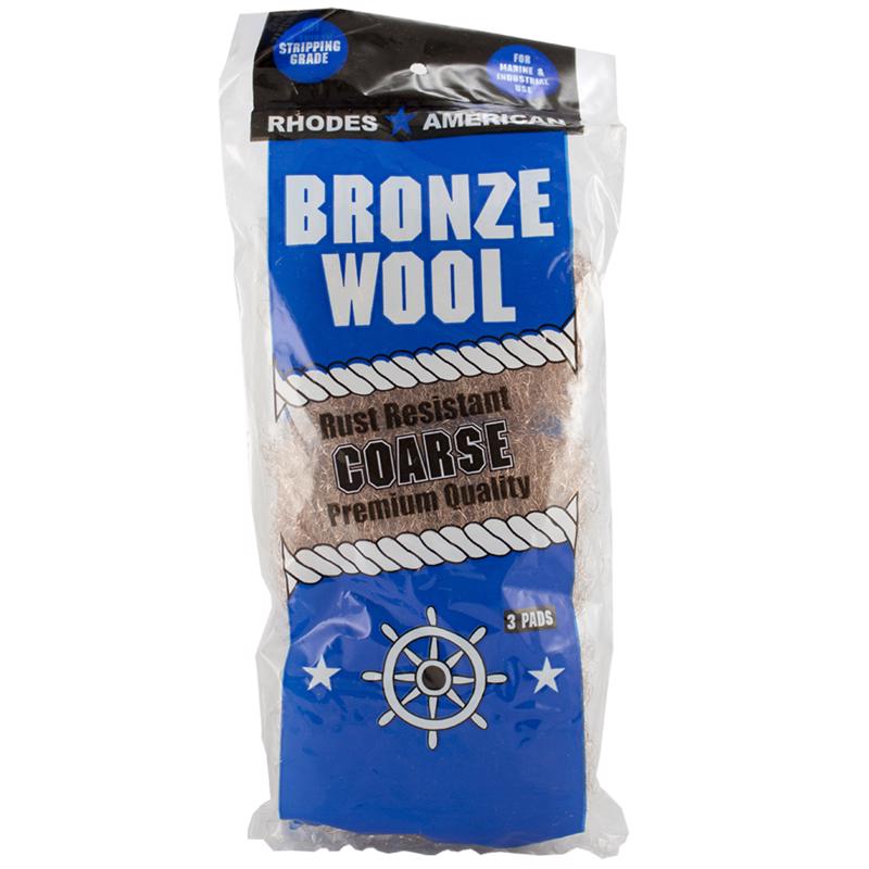 Rhodes American 3 Grade Coarse Bronze Wool Pads 3 pk