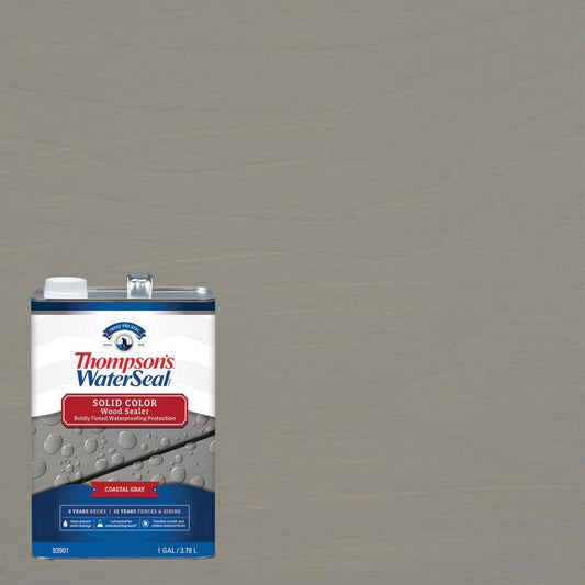 Thompson's WaterSeal Solid Coastal Gray Water-Based Acrylic/Alkyd/Urethane Waterproofing Wood Stain