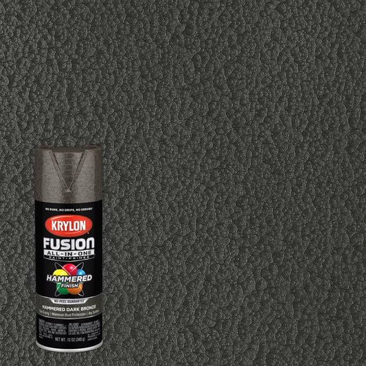 Krylon Fusion All-In-One Hammered Dark Bronze Paint+Primer Spray Paint 12 oz