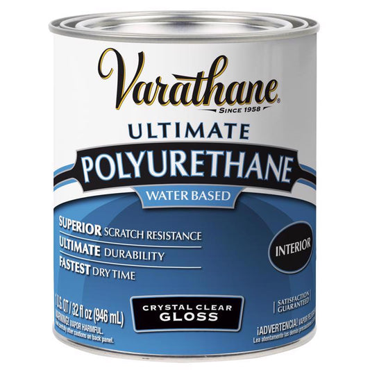 Varathane Ultimate Semi-Gloss Crystal Clear Water-Based Polyurethane 1 qt