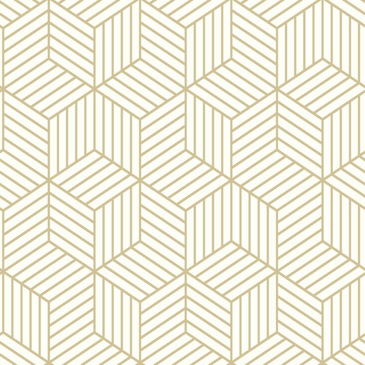 RoomMates 16.5 in. L Striped Hexagon Peel and Stick Wallpaper