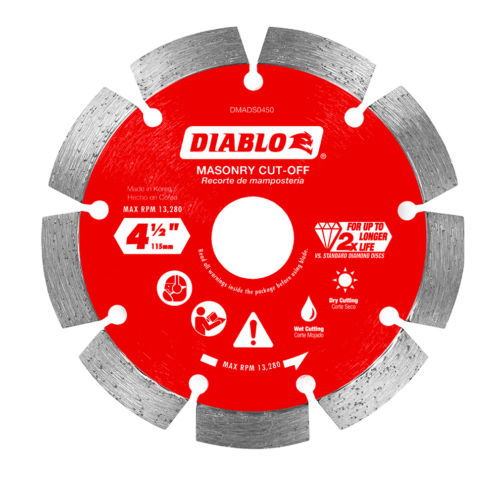 Diablo 4-1/2 in. D X 7/8 in. X .087 in. thick Diamond Masonry Cut-Off Disc 1 pk