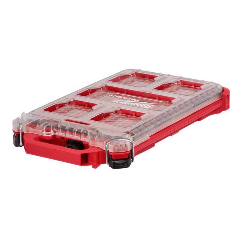 Milwaukee Packout Storage Organizer Impact-Resistant Poly 5 compartments Red