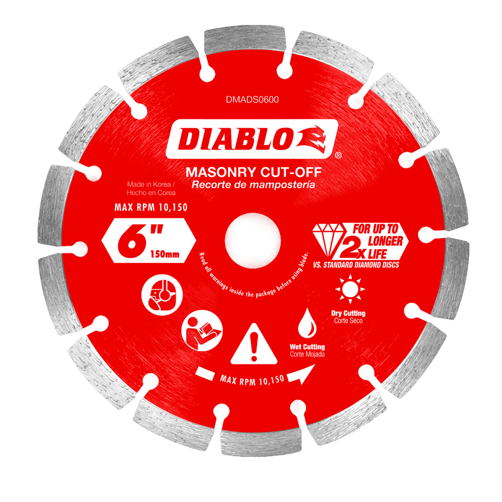 Diablo 6 in. D X 7/8 in. X .094 in. thick Diamond Masonry Cut-Off Disc 1 pk