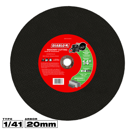 Diablo 14 in. D X 20 mm X 1/8 in. thick Silicon Carbide Masonry Cut-Off Disc 1 pk