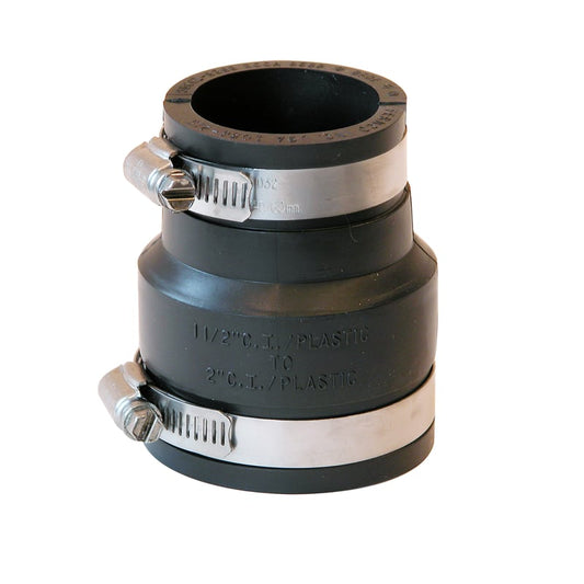 Fernco Schedule 40 2 in. Hub each X 1-1/2 in. D Hub PVC Flexible Coupling 1 pk