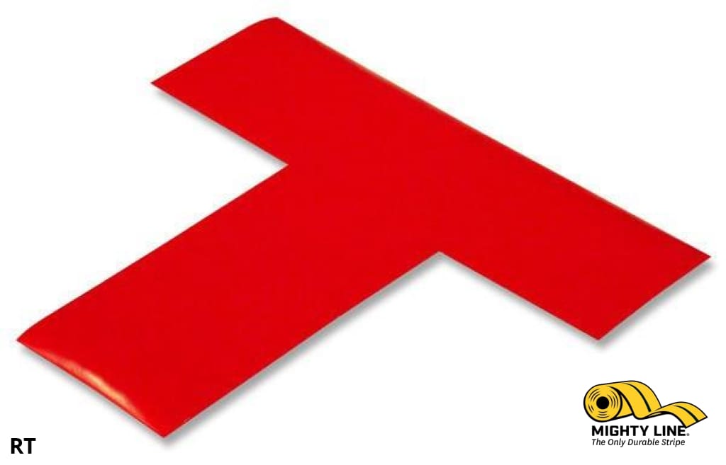 2" Wide Solid RED T - Pack of 100 - Floor Tape & Floor Marking