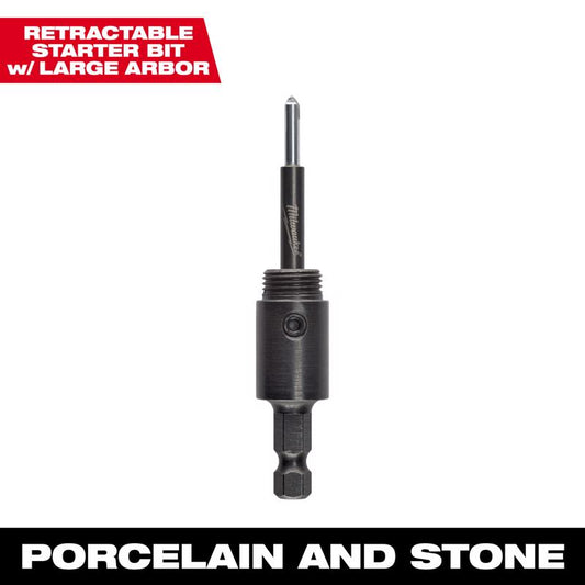 Milwaukee Diamond Max Carbon Steel Retractable 5.7 in. L Starter Bit and Arbor Arbor Included