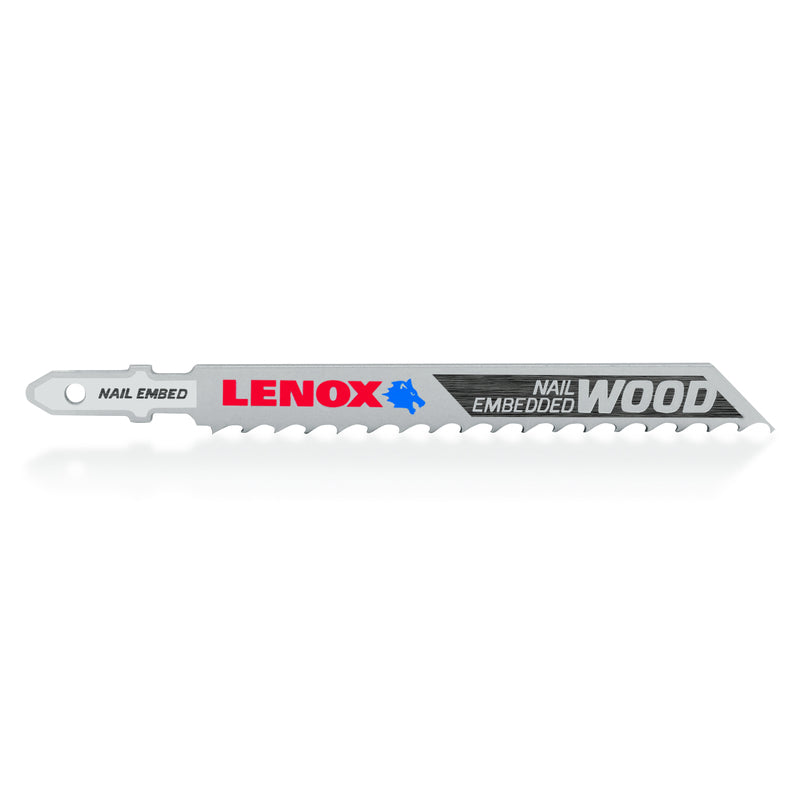 LENOX 4 in. Bi-Metal T-Shank Nail-Embedded Wood Jig Saw Blade 6 TPI 3 pc