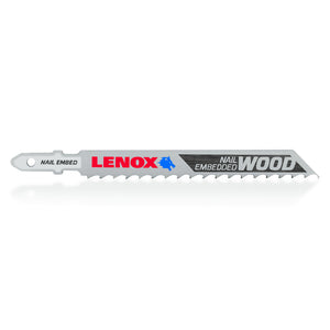 LENOX 4 in. Bi-Metal T-Shank Nail-Embedded Wood Jig Saw Blade 6 TPI 1991406 3 pc