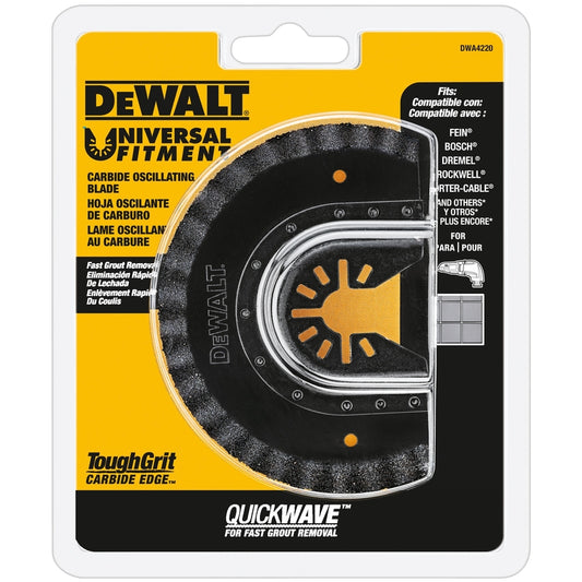 DEWALT Universal Fitment Carbide Grit Fast Cut Semi-Circle Oscillating Grout Removal Blade 1 pc