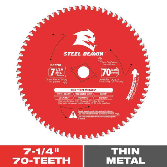 Diablo Steel Demon 7-1/4 in. D X 5/8 in. TiCo Hi-Density Carbide Ferrous Metal Saw Blade