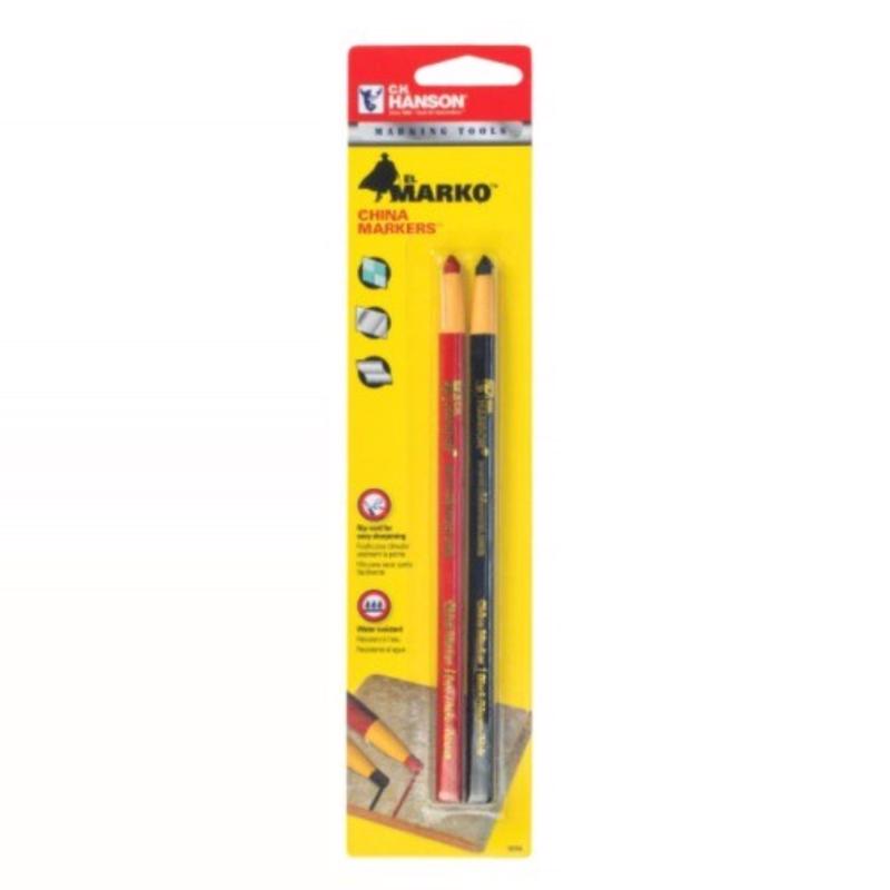 C.H. Hanson 6-3/4 in. L China Marker Set Black/Red 2 pc