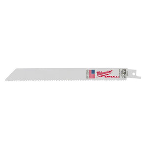 Milwaukee Sawzall 8 in. Bi-Metal Thin Kerf Reciprocating Saw Blade 8/12 TPI 48-00-5093 5 pk