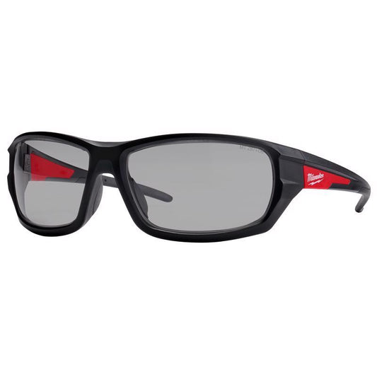 Milwaukee Anti-Fog Impact-Resistant Safety Glasses Gray Lens Black/Red Frame