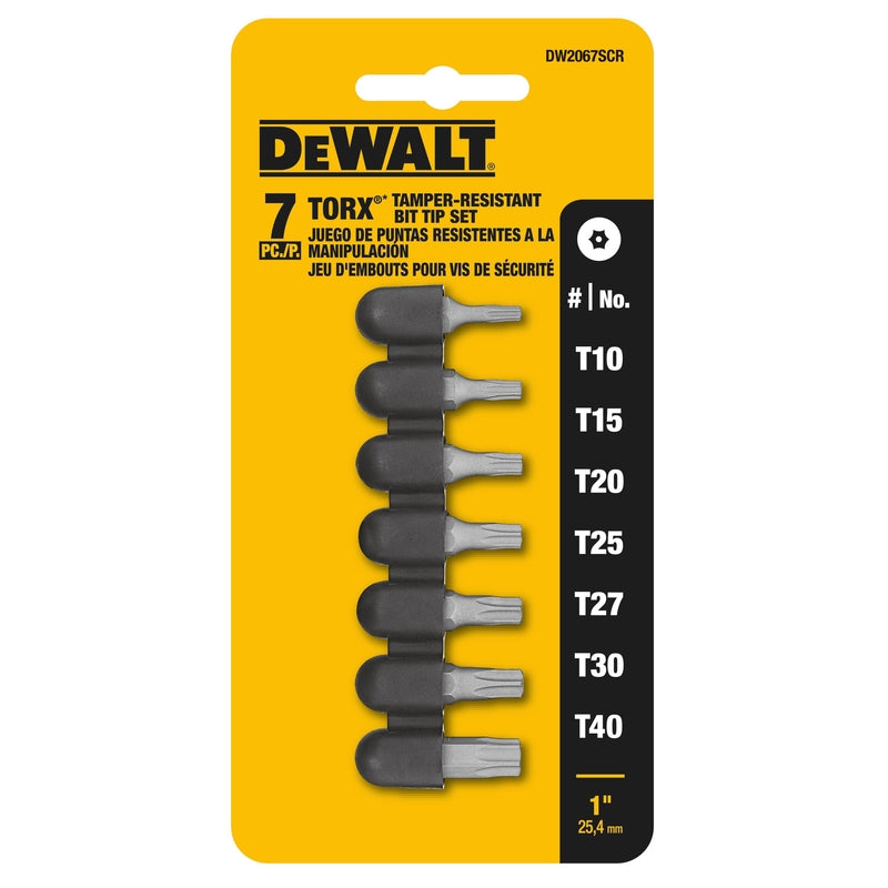 DeWalt Torx 1 in. Screwdriver Bit Set Steel 7 pc