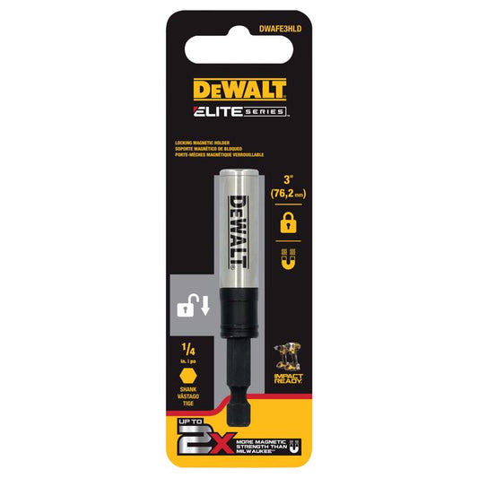 DeWalt ELITE SERIES Hex 1/4 in. X 3 in. L Magnetic Bit Holder Steel 1 pc
