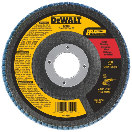 DeWalt 4-1/2 in. D X 7/8 in. X 0.250 in. thick Zirconia Flap Disc Cut-Off Wheel