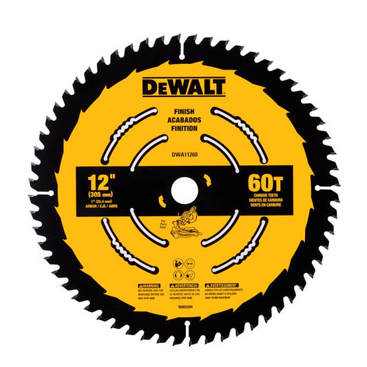 DEWALT 12 in. D X 1 in. Carbide Tipped Finishing Saw Blade 60 teeth 1 pk