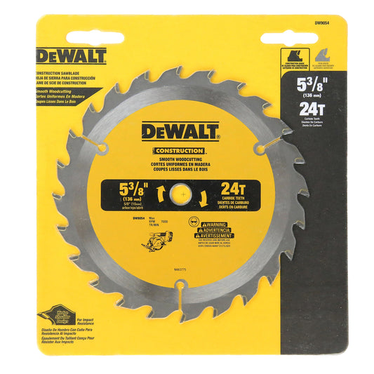 DEWALT 5-3/8 in. D X 10 mm Tungsten Carbide Circular Saw Blade 24 teeth 1 pk