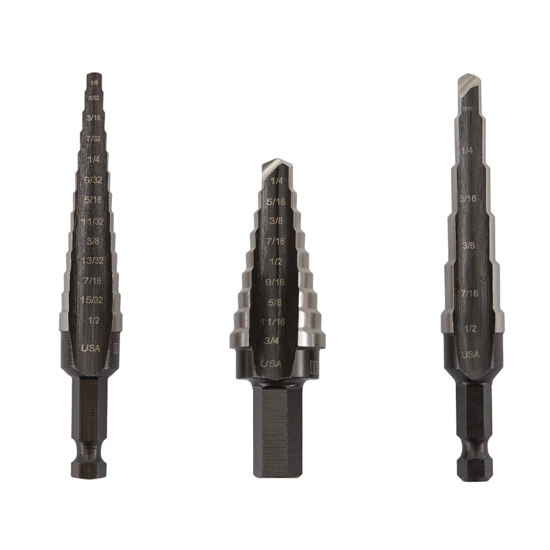 IRWIN Unibit Assorted L High Speed Steel Step Drill Bit Set 3 pc